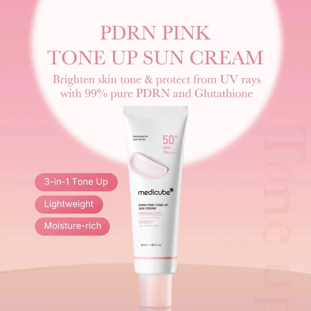 Protector Solar Tono Rosa Pdrn Pink Tone Up Sun Cream Spf 50+ 50 Ml - Medicube